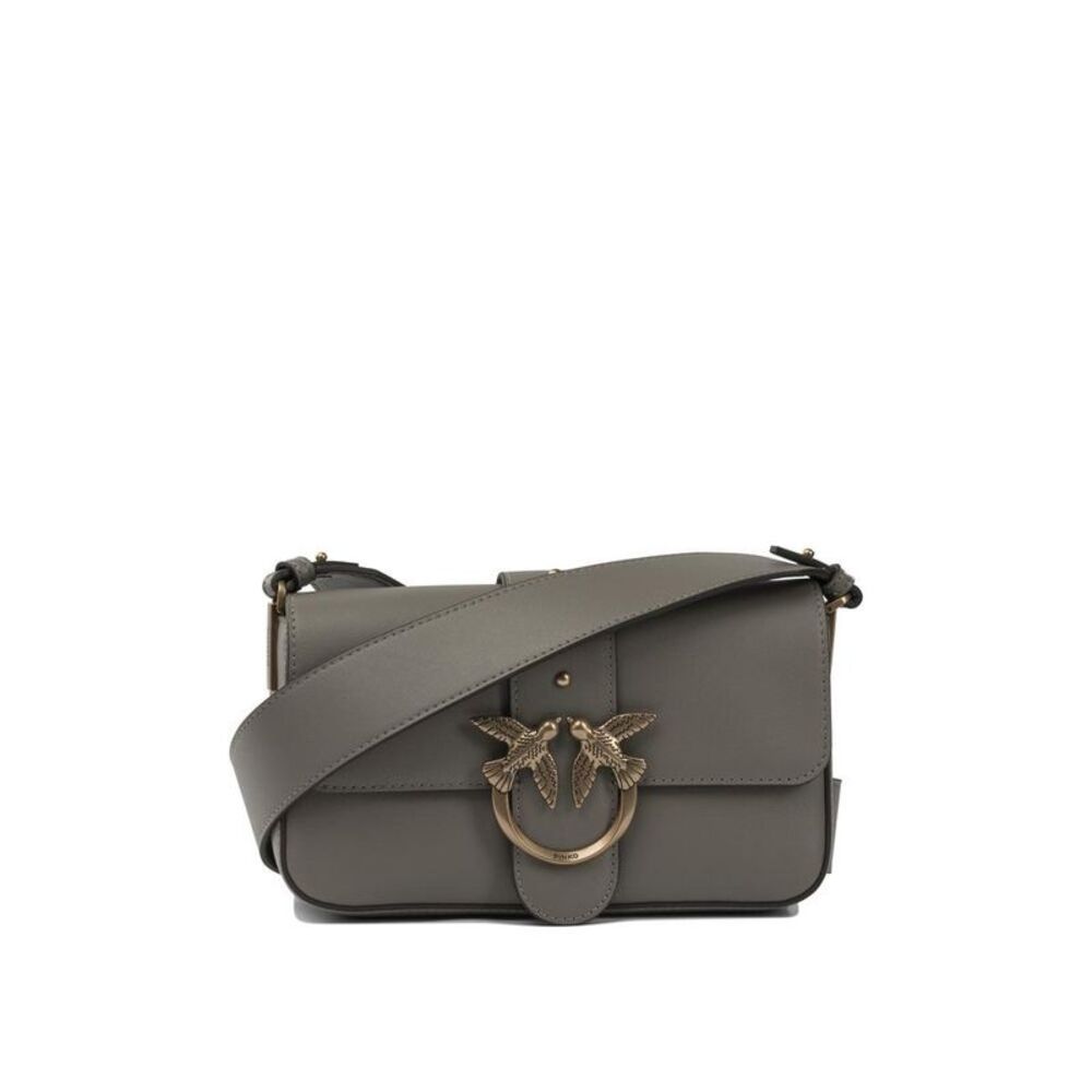 PINKO Love Classic Shoulder Bag with Bird Buckle Women BROWN Crossbody